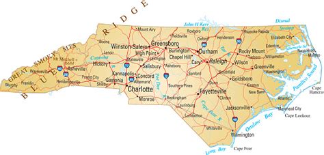 north carolina cities map